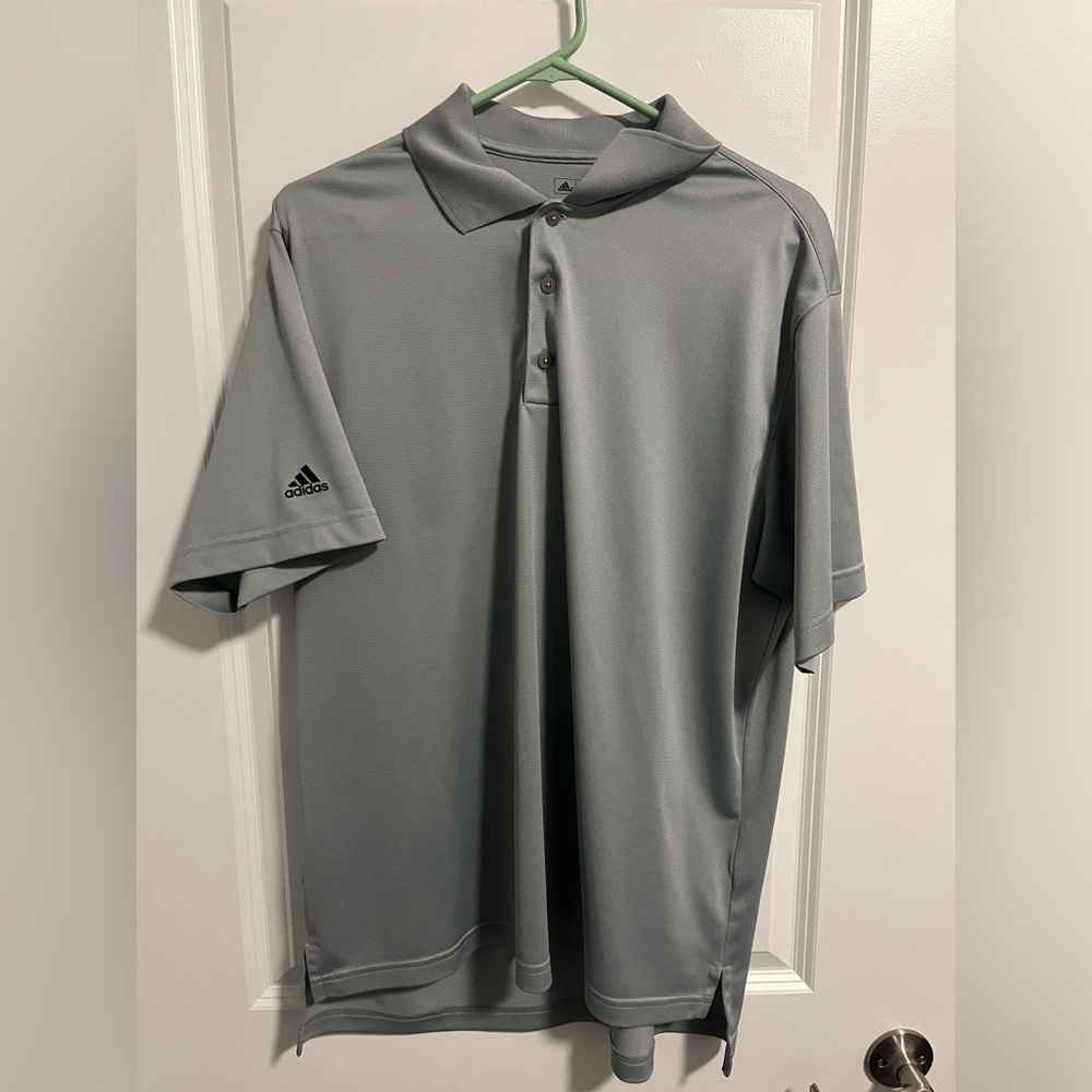 Adidas ClimaLite Golf Shirt Men’s Size L Gray